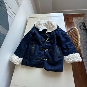 NWT WeWoreWhat Jean Jacket with White Sherpa XS